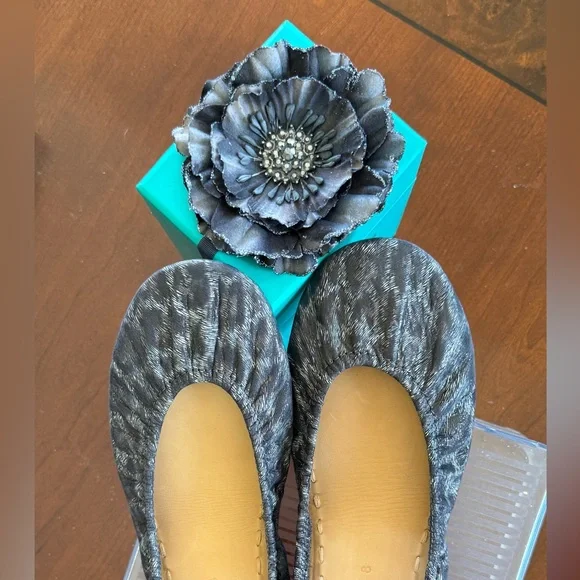 RARE black leopard TIEKS ballet flat shoes size 8 - Picture 4 of 5